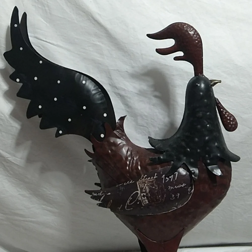 Metal Tall Rooster Home/Yard Decor GUC - Picture 2 of 16